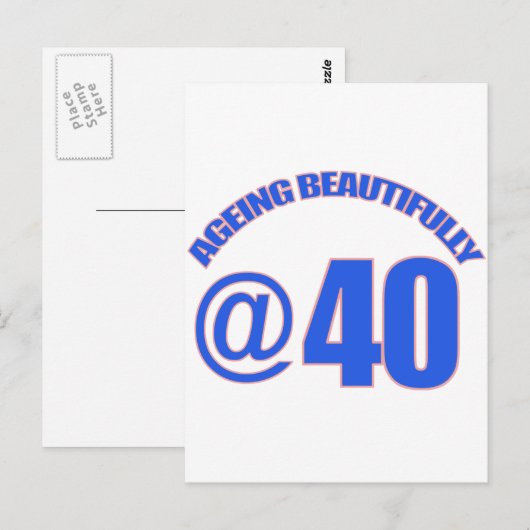 40e jaar oude design briefkaart (Voorkant / Achterkant)