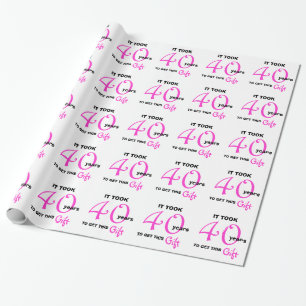 40e Jaar Verjaardag Gift Wrap Verpakking Papier