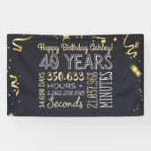 40e jaarbanner - 40 jaar in uren en seconden spandoek (Horizontaal)