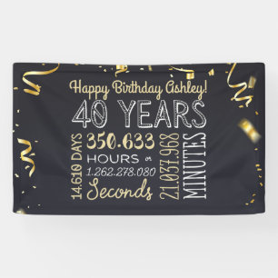 40e jaarbanner - 40 jaar in uren en seconden spandoek