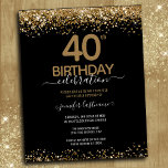 40e jaarlijkse uitnodiging tot het indienen van ee<br><div class="desc">Elegant Faux Gold glitter met de scherpende confetti hoogtepunten op de boven- en ondergrens. Alle tekst kan worden aangepast en kan eenvoudig worden gewijzigd voor uw eigen wensen. Geweldig elegante sjabloon voor 40ste verjaardag.</div>