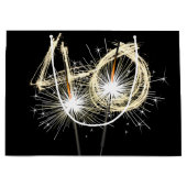 40e jaarsparklers op zwart groot cadeauzakje (Voorkant)