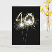 40e jaarsparklers op zwart kaart (Gele Bloem)