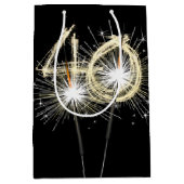 40e jaarsparklers op zwart medium cadeauzakje (Voorkant)