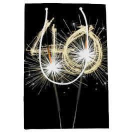 40e jaarsparklers op zwart medium cadeauzakje