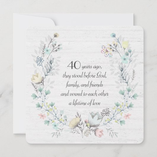 40e Jubilea krans op hout Kaart (Voorkant)