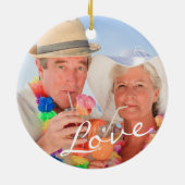 40e Jubileum, 2-zijdig, 2-foto, Ruby en Gold Keramisch Ornament (Achterkant)