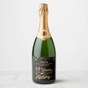 40e Jubileum 40 JAAR IN DE MAKING Black Gold Sparkling Wijnetiket