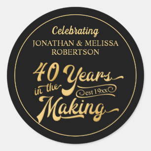 40e Jubileum 40 JAAR IN DE MAKING Ronde Sticker