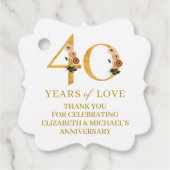 40e Jubileum 40 jaar liefde Bedankjes Labels (Voorkant)