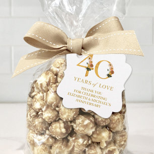 40e Jubileum 40 jaar liefde Bedankjes Labels