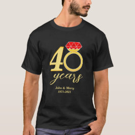 40e Jubileum 40 jaar Ruby bruiloft T-shirt