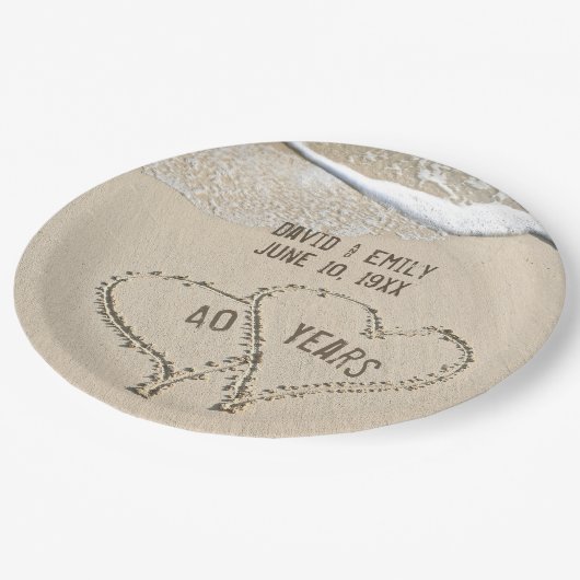 40e Jubileum Beach Hearts Paper Bord (Gekanteld)