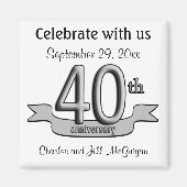 40e Jubileum Bewaar de datum Feestgunsten Magneet (Voorkant)