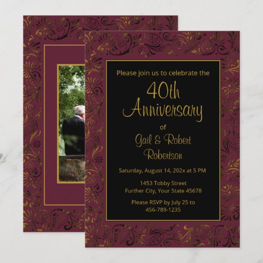 40e Jubileum Bourgogne Goud Kaart (Voorkant / Achterkant)