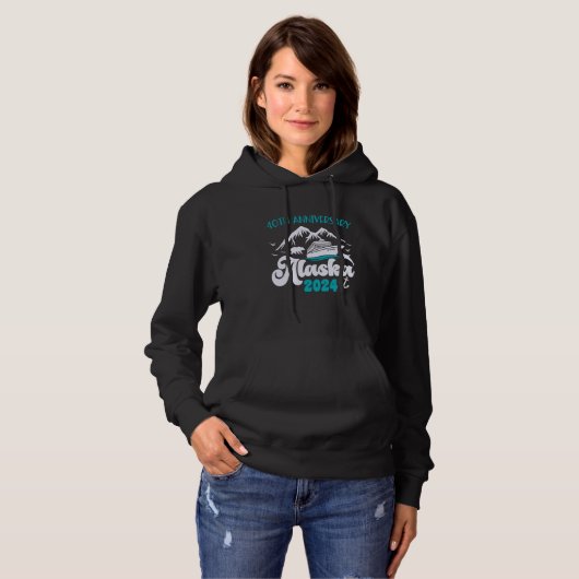 40e Jubileum bruiloft Alaska Cruise 2024 paar Hoodie (Voorkant volledig)