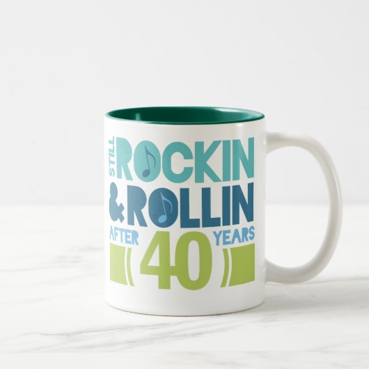 40e Jubileum bruiloft Tweekleurige Koffiemok (Rechts)