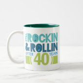 40e Jubileum bruiloft Tweekleurige Koffiemok (Links)