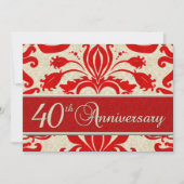 40e Jubileum Business Red Damask Kaart (Voorkant)