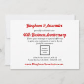 40e Jubileum Business Red Damask Kaart (Achterkant)