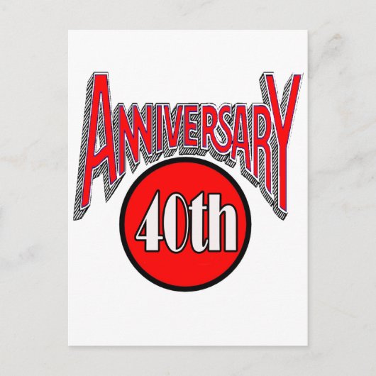 40e Jubileum-cadeaus voor bruiloft Briefkaart (Voorkant)