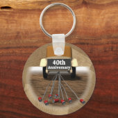 40e Jubileum-cadeaus voor bruiloft Sleutelhanger (Voorkant)