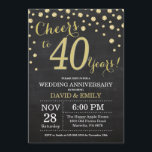 40e Jubileum Chalkboard Black en Gold Kaart<br><div class="desc">40e Jubileum Chalkboard Black en Gold Invitation. Veertig Jubileum. Chalkboard Black en Gold Glitter Diamond Background Gold Confetti. Volwassen verjaardag. Vrouw of Man Man Birthday Party. Voor verdere aanpassing,  te klikken gelieve de knoop "van de Aanpassing het"en ons ontwerphulpmiddel te gebruiken om deze sjabloon te wijzigen.</div>