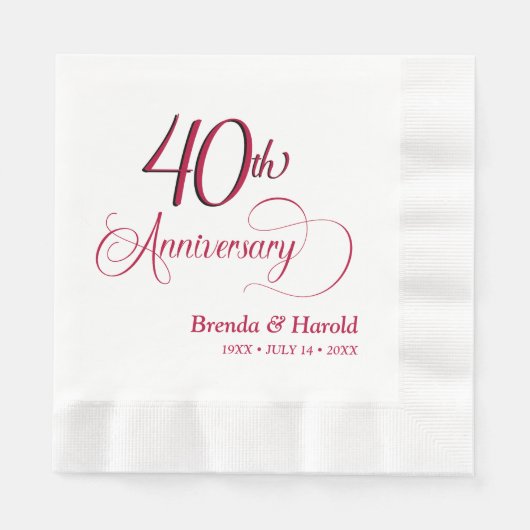 40e Jubileum Cocktail Servet (Voorkant)