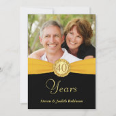 40e Jubileum - Faux Pocket Style met monogram Kaart (Voorkant)