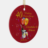 40e Jubileum-feestdag Keramisch Ornament (Rechts)