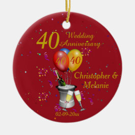 40e Jubileum-feestdag Keramisch Ornament