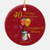 40e Jubileum-feestdag Keramisch Ornament (Achterkant)