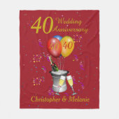 40e Jubileum-feestdag rood Fleece Deken (Voorkant)