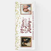 40e Jubileum Foto's Gold Confetti Spandoek (Verticaal)