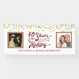 40e Jubileum Foto's Gold Confetti Spandoek