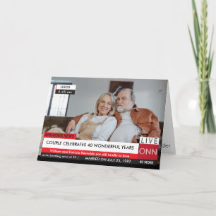 40e Jubileum Funny Breaking TV Nieuws Fabulous Kaart