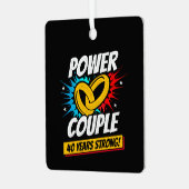 40e Jubileum gehuwde paren 40 jaar sterk Metalen Ornament (Voorkant links)