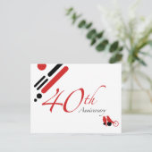 40e Jubileum (gematigde vogels) Briefkaart (Staand voorkant)