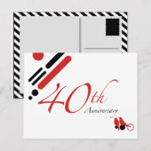 40e Jubileum (gematigde vogels) Briefkaart (Voorkant / Achterkant)