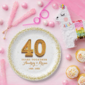 40e Jubileum gepersonaliseerd Papieren Bordje (Feest)