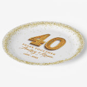 40e Jubileum gepersonaliseerd Papieren Bordje (Gekanteld)