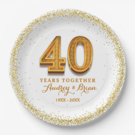 40e Jubileum gepersonaliseerd Papieren Bordje
