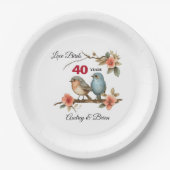 40e Jubileum gepersonaliseerd Papieren Bordje (Voorkant)