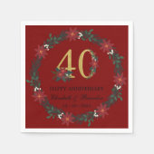 40e Jubileum gepersonaliseerde kerstservetten Servet (Voorkant)
