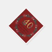 40e Jubileum gepersonaliseerde kerstservetten Servet (Hoek)