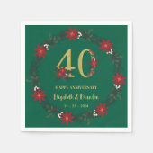 40e Jubileum gepersonaliseerde kerstservetten Servet (Voorkant)