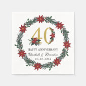 40e Jubileum gepersonaliseerde kerstservetten Servet (Voorkant)