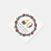 40e Jubileum gepersonaliseerde kerstservetten Servet (Hoek)