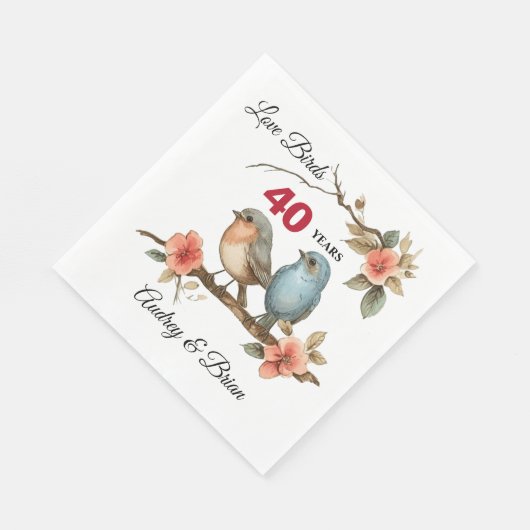 40e Jubileum gepersonaliseerde servetten (Hoek)