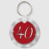  40e Jubileum Gift Ideas Jouw tekst Sleutelhanger (Achterkant)